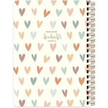 Hakay 16X23 Spiralli Akademik Ajanda - Kalp Desenli