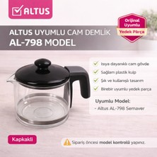 PremiumPort Cam Demlikli ve Plastik Gövdeli Semaver Uyumlu AL-798 Modeli