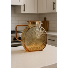 PremiumPort Amber Borosilikat Cam Demlik ve Sürahi Seti, 2000 Ml, Şık ve Dayanıklı