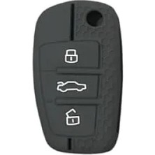 Hakay Gri Renkli Petek Desenli Silikon Anahtar Koruma Kılıfı - Audi Modelleri Için