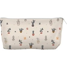 Hakay Kaktüs Desenli Kanvas Bez Kalemlik, Şık ve Fonksiyonel