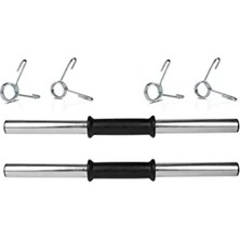 Hakay 2 Adet 40 cm Krom Dambıl Barı ve 4 Adet Çelik Sıkıştırma Yayı