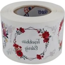 Hakay Kendinden Yapışkanlı Teşekkür Ederiz Etiketi - 50MM Çap, 500 Adet Rulo