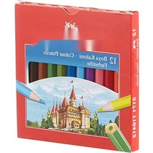 Hakay 12 Renk Yarım Boy Parlak Boya Kalemi Seti, Kırılmaya Dayanıklı, Örtücü Etki