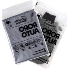 Hakay Gri Mikrofiber Oto Cam Bezi ve Araba Yıkama Eldiveni Seti 50X70 cm