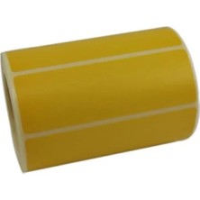 Hakay Yüksek Kaliteli Sarı Kuşe Etiket 100MM x 30MM Ruloda 500 Adet