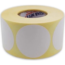 Hakay 40 mm Çapında Yapışkan Kuşe Etiket - 500 Adet Rulo