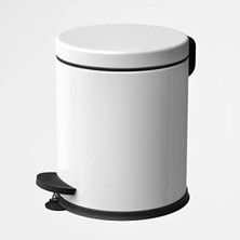 Hakay Beyaz Pedallı Çöp Kovası - 5 Lt