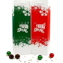 Hakay Yılbaşı Temalı Karton Çanta Seti, 12X38 Cm, 2'li