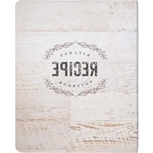 Hakay Ahşap Panel Tasarımlı Rustik Spiral Tarif Defteri, 100 Sayfa