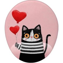 Hakay Sevimli Kalp Desenli Kedi Temalı Mouse Pad