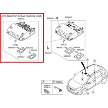 Gutsy Hyundaı Tavan Anahtar+Lamba Konsol Grubu I30 Sıyah 92800A51XX 92800-A51XX