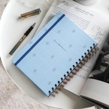 Hakay A5 Spiralli Sert Kapak Lastikli Kareli Not Defteri - Minimalist Tasarım