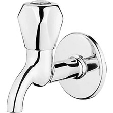 Hakay Kısa Klasik Açma Kapama Musluk, Krom, 77 mm Çıkış Ucu