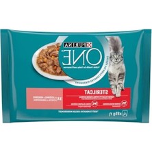 Hakay Somonlu Kısırlaştırılmış Kediler Için Yaş Kedi Maması, 85 Gram (4 Adet)