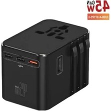 Hakay Evrensel Seyahat Priz Dönüştürücü Adaptör - 45W, 2x USB ve 3x Type-C Girişi