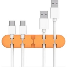 Hakay Yapışkanlı Kablo Düzenleyici Organizer - Turuncu