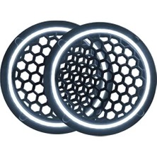 Hakay Neon Işıklı 16 cm Hoparlör Kapağı - 2 Adet - Beyaz