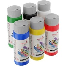 Hakay 6'lı Ana Renkler Akrilik Boya Seti (6X60ML)