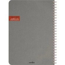 Hakay Spiralli Çizgili Gri Ofis Defteri