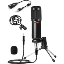 Hakay Kondansatör Stüdyo Mikrofonu - Mini Tripod ve Ses Kartı ile