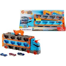 Hakay Sürat Pistli Taşıyıcı Tır Seti (3 Adet 1:64 Ölçekli Araba)