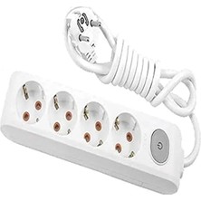 Hakay 4'lü Topraklı Priz - Çocuk Koruma Özelliği ile Güvenli Kullanım