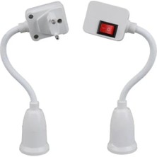 Hakay Oynar Başlıklı E27 Ampul Duy, Açma/kapama Anahtarlı, 180° Bükülebilir