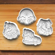 Hobist Sevimli Harika Tatlı Unicorn Set Kurabiye ve Şeker Hamuru Kalıbı