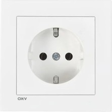 Hakay Beyaz Topraklı Priz - Enerji Tasarruflu C1 Mekanizma