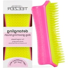 Hakay Köpekler Için Ergonomik Tüy Bakım Fırçası - Pembe ve Sarı