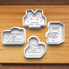 Hobist Klasik Retro Atari 4'lü Set Kurabiye ve Şeker Hamuru Kalıbı