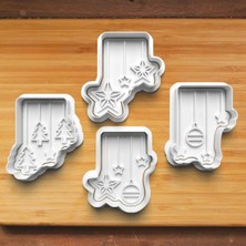 Hobist Yeni Yıl Yılbaşı Süsleri 4'lü Set Kurabiye ve Şeker Hamuru Kalıbı