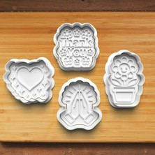 Hobist Teşekkür 4'lü Set Kurabiye ve Şeker Hamuru Kalıbı