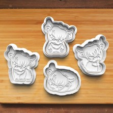 Hobist Sevimli Tatlı 4'lü Boğa Set Kurabiye ve Şeker Hamuru Kalıbı