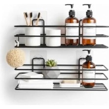 Hakay Su Geçirmez Yapışkanlı Banyo ve Mutfak Rafı Seti – Tek Katlı Organizer (2 Adet)