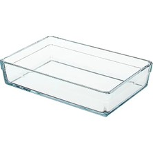 Hakay 20X29 cm Şeffaf Borcam Tepsi - 2.5 Litre Kapasite