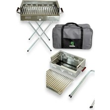 Hakay Paslanmaz Çelik Katlanır Ayaklı Mangal - Çantalı