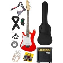 Hakay Amfili Full 3/4 Boy Elektro Gitar Seti - Kırmızı (8-12 Yaş)