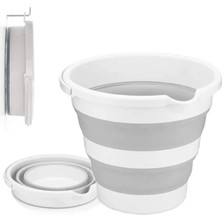 Hakay 12.8 Litre Katlanabilir Akordiyon Tasarımlı Kova, Gri