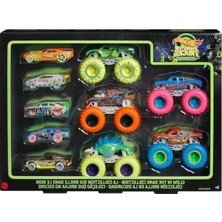 Hakay Karanlıkta Parlayan Araçlar Paketi - 10 Parça Metal Araç Seti