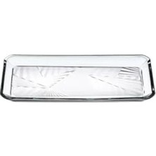 Hakay Kurşunsuz Kristal Dikdörtgen Tatlı Tabağı, 2'li Set, 22CM x 12CM