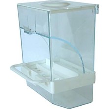 Hakay Taban Hazneli Akıllı Kuş Yemliği, Beyaz Renk, 14,5 cm