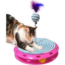 Hakay Tek Katlı Eğlenceli Kedi Oyuncağı ve Tırmalama (Turkuaz)
