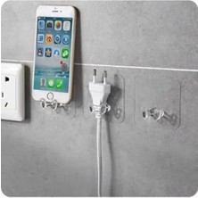 Hakay Kendinden Yapışkanlı Şeffaf Kablo Tutucu - 5 Adet