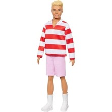 Hakay Kıyafetli Ken Bebek - Kırmızı-Beyaz Polo Tişört, Pembe Şort