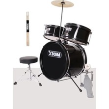 Hakay Akustik Çocuk Bateri Seti - Midex CD300X-BK (5-14 Yaş)