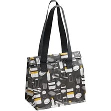 Hakay Desenli Gri Öğle Yemeği Çantası - %100 Polipropilen