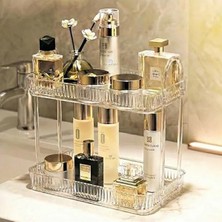 Hakay 2 Katlı Şeffaf Makyaj Organizeri, Kozmetik Aksesuar Düzenleyici