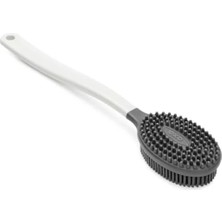 Hakay Uzun Saplı Silikon Vücut ve Masaj Fırçası - Çift Yüzeyli